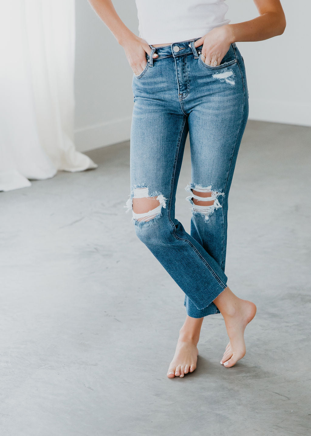image of Paige Risen Distressed Jeans