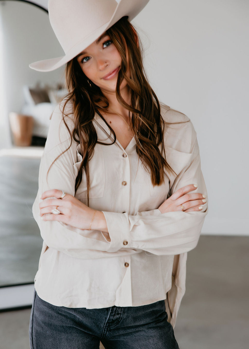 West Button Down Top