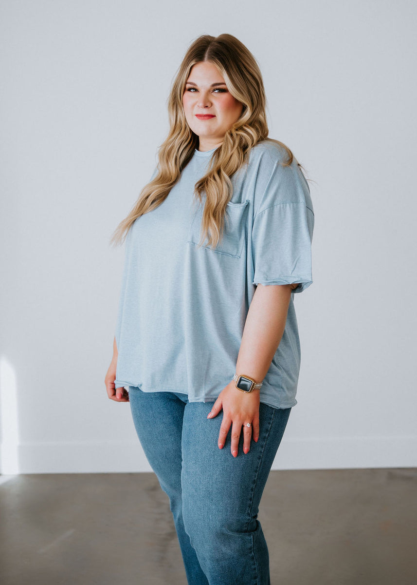 Zenana Curvy Bodhi Oversized Boyfriend Tee Heather Ash Olive / 3XL