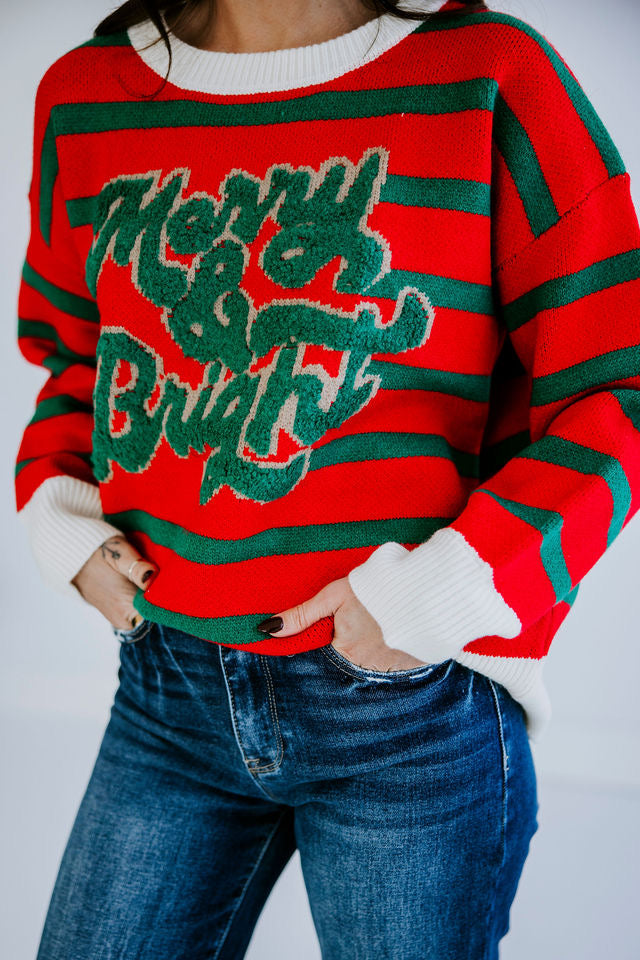 Merry & Bright Striped Sweater