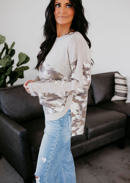 Clarice Camo Pullover