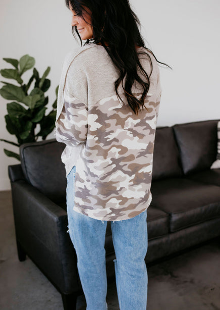 Clarice Camo Pullover