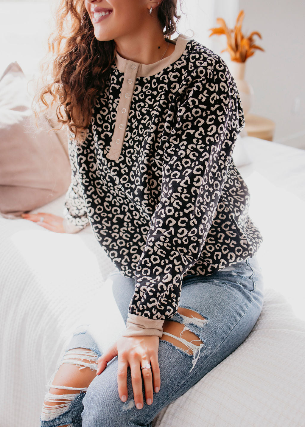 Ryle Leopard Print Pullover