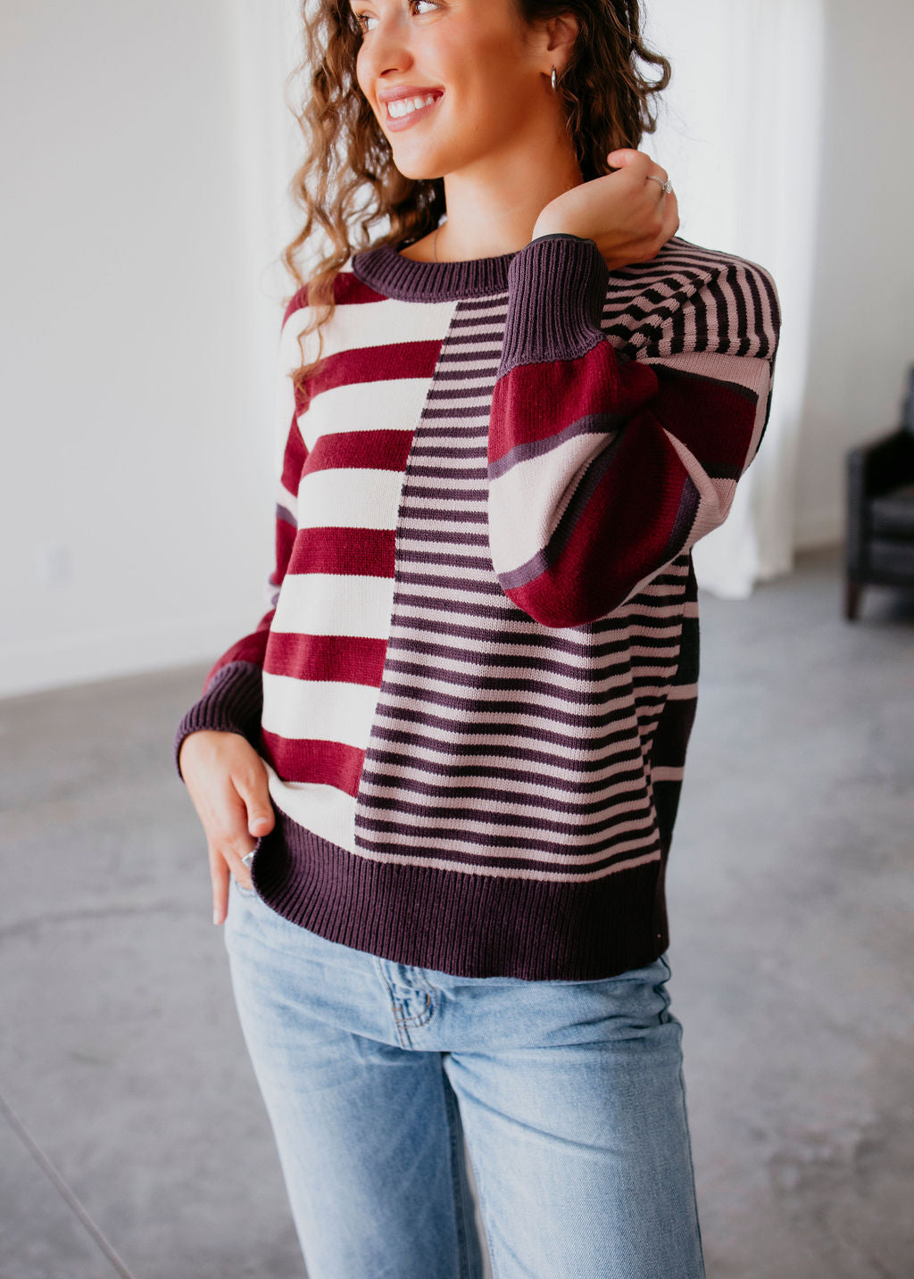 Noemi Colorblock Stripe Sweater