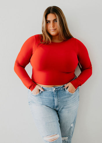 Stevie Crew Neck Seamless Top by Lily & Lottie