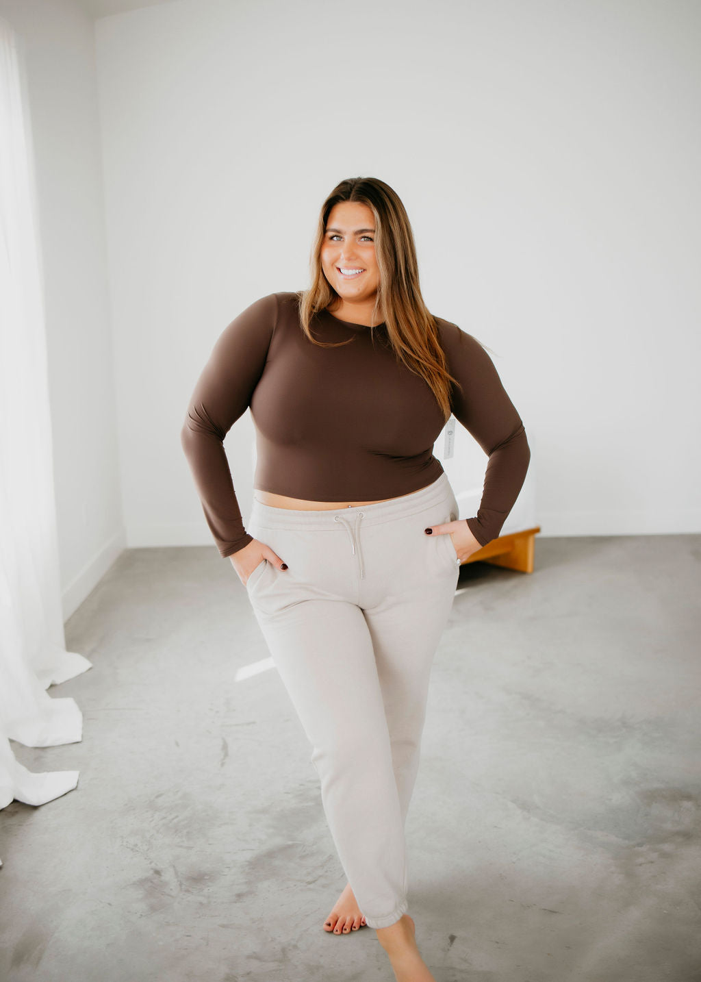 Stevie Crew Neck Seamless Top by Lily & Lottie