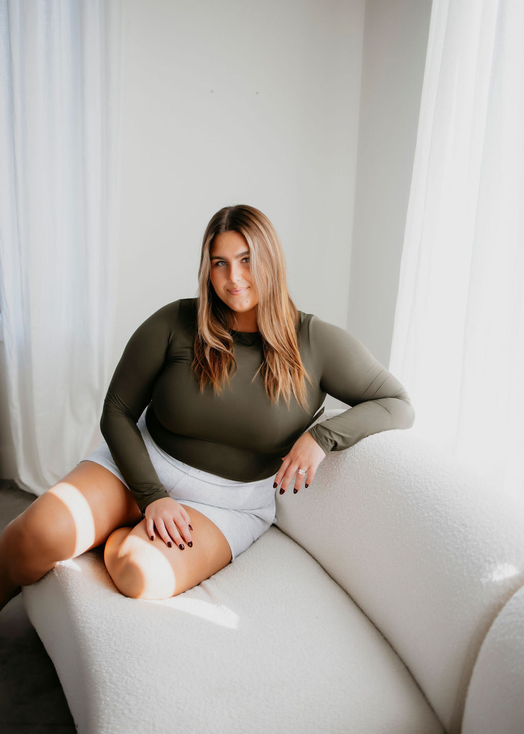 Stevie Crew Neck Seamless Top by Lily & Lottie