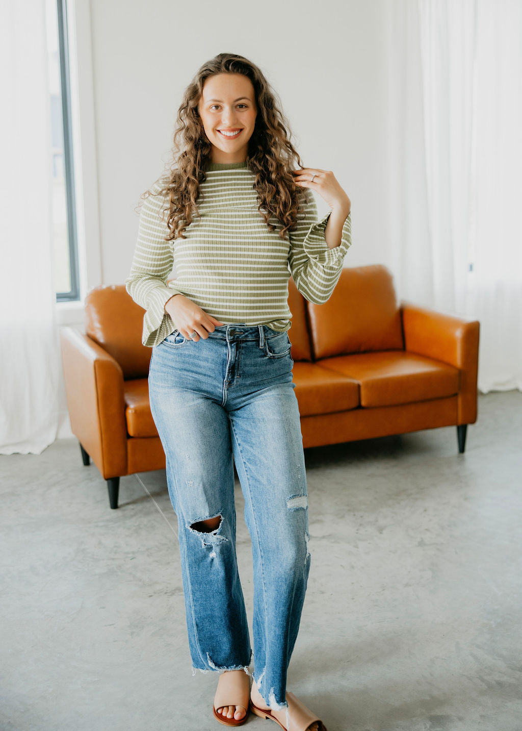 Micah Striped Knit Top