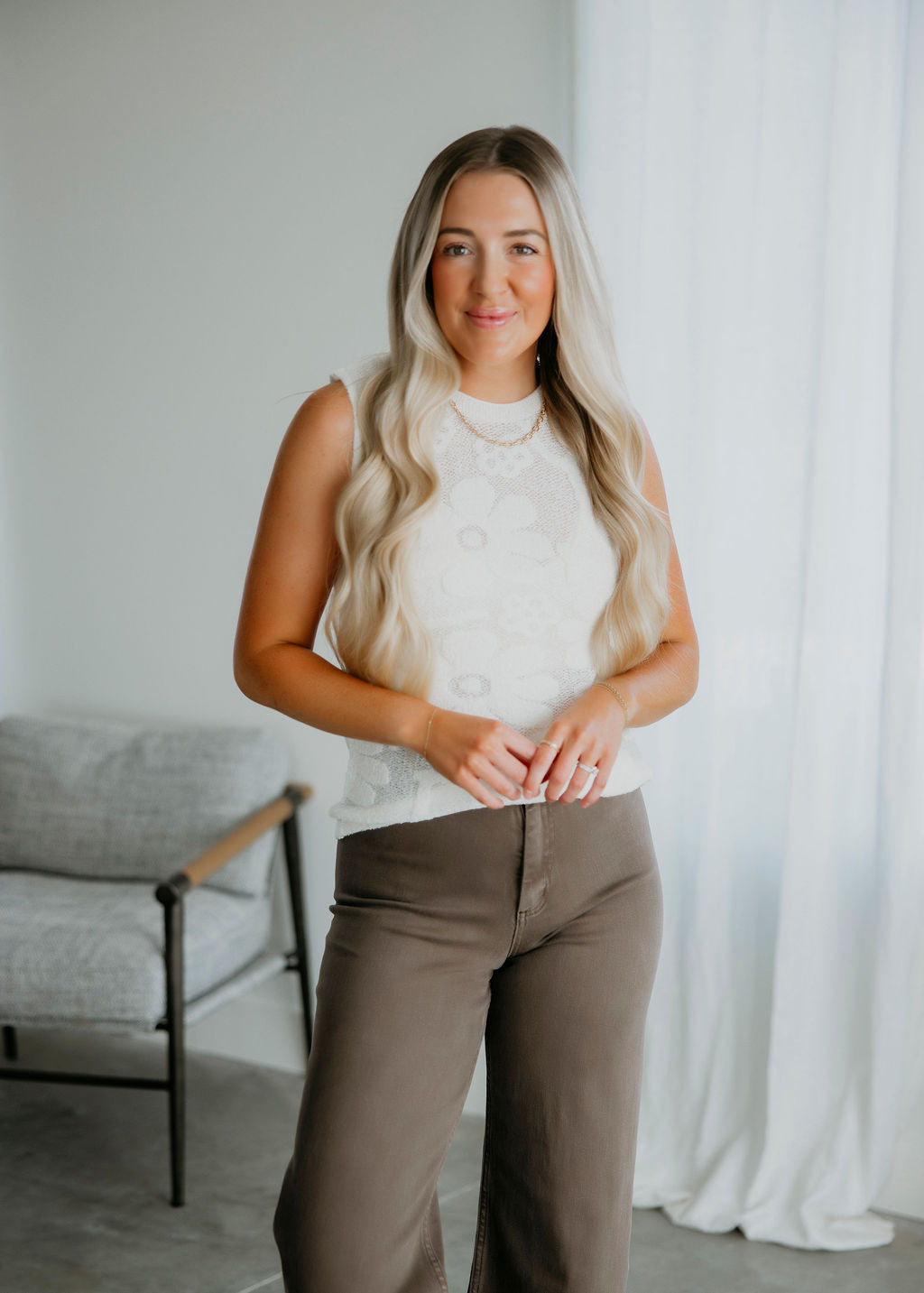 Skyla Floral Mesh Tank