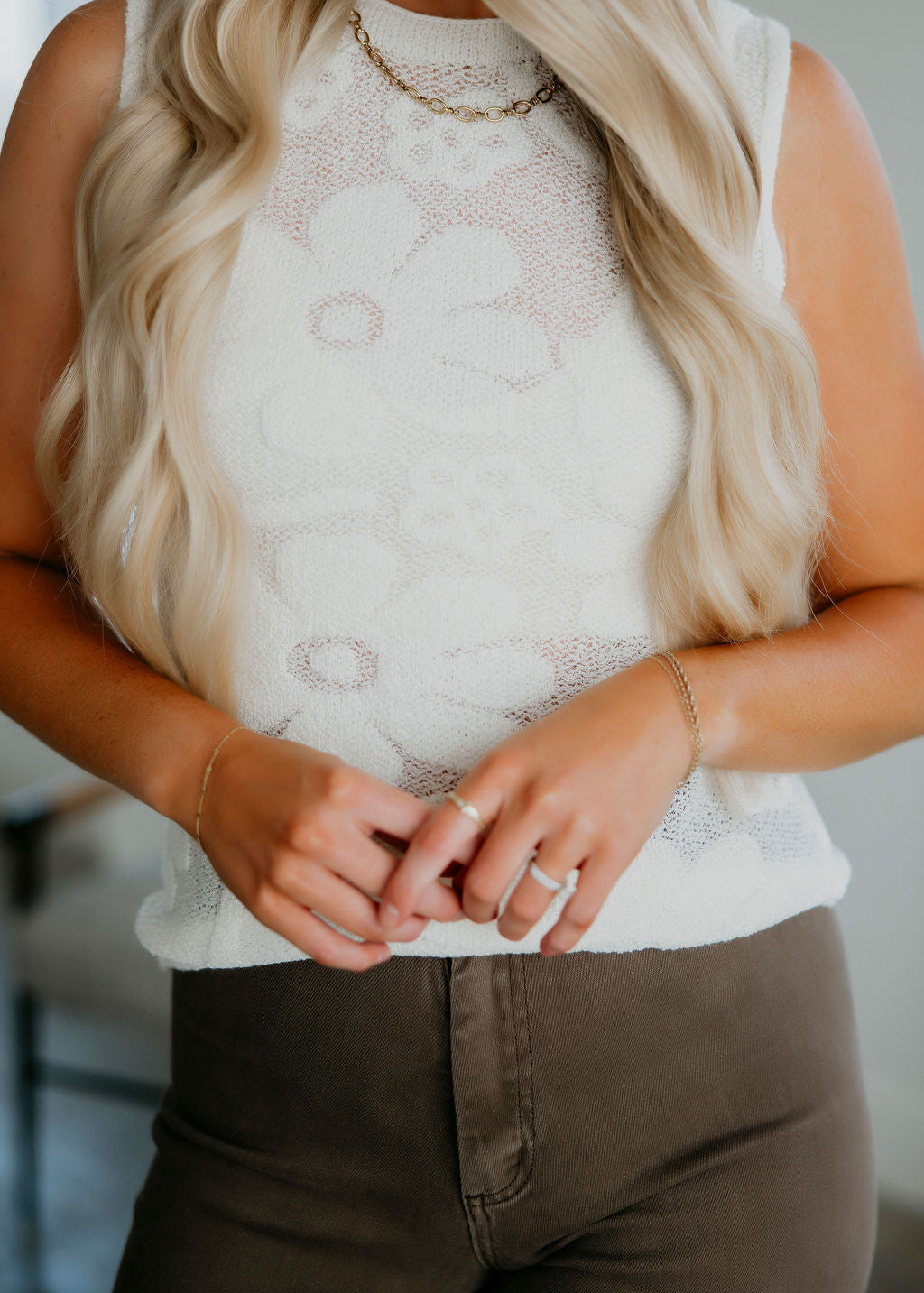 Skyla Floral Mesh Tank