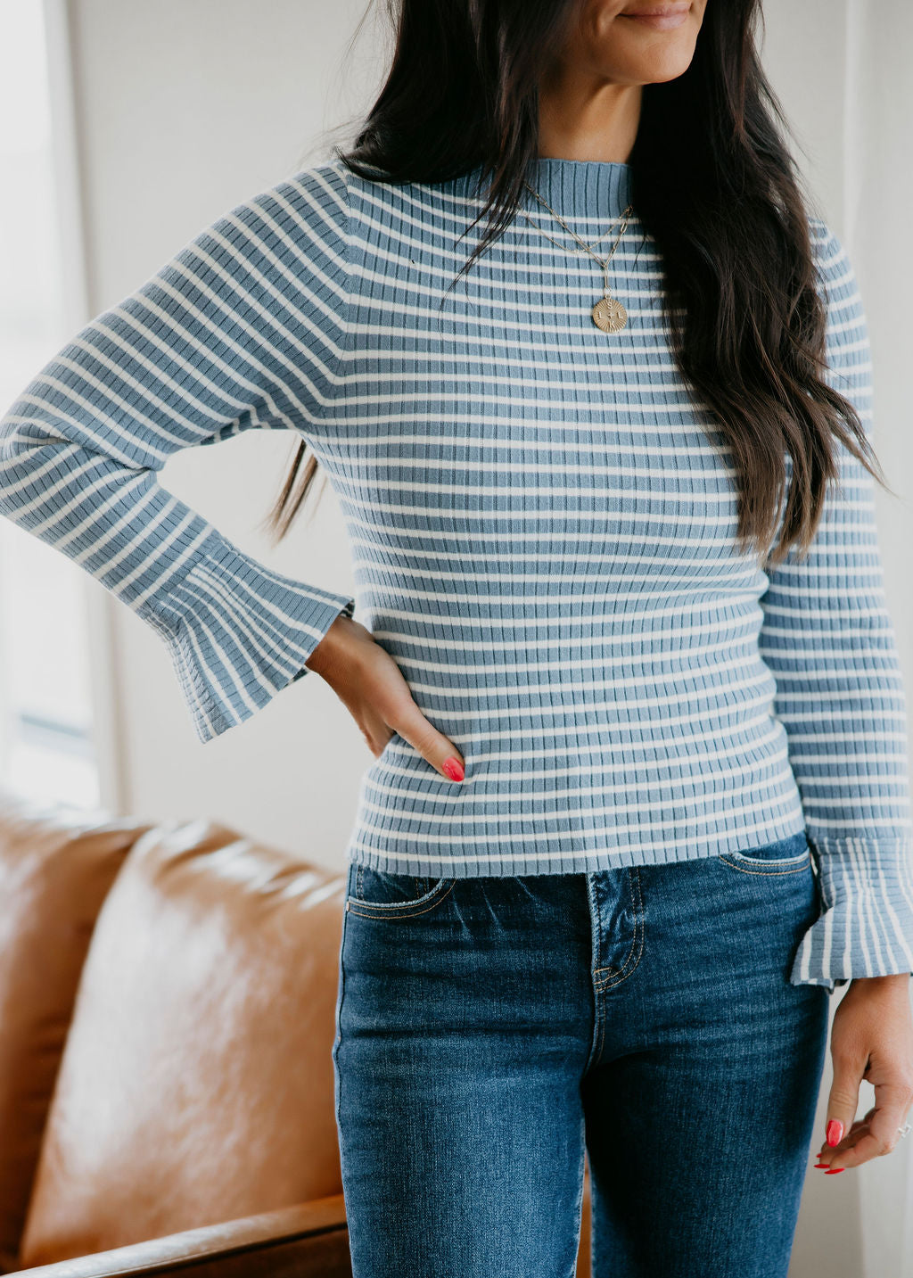 image of Micah Striped Knit Top
