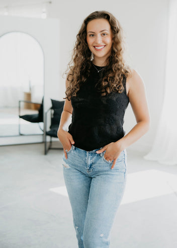 Skyla Floral Mesh Tank