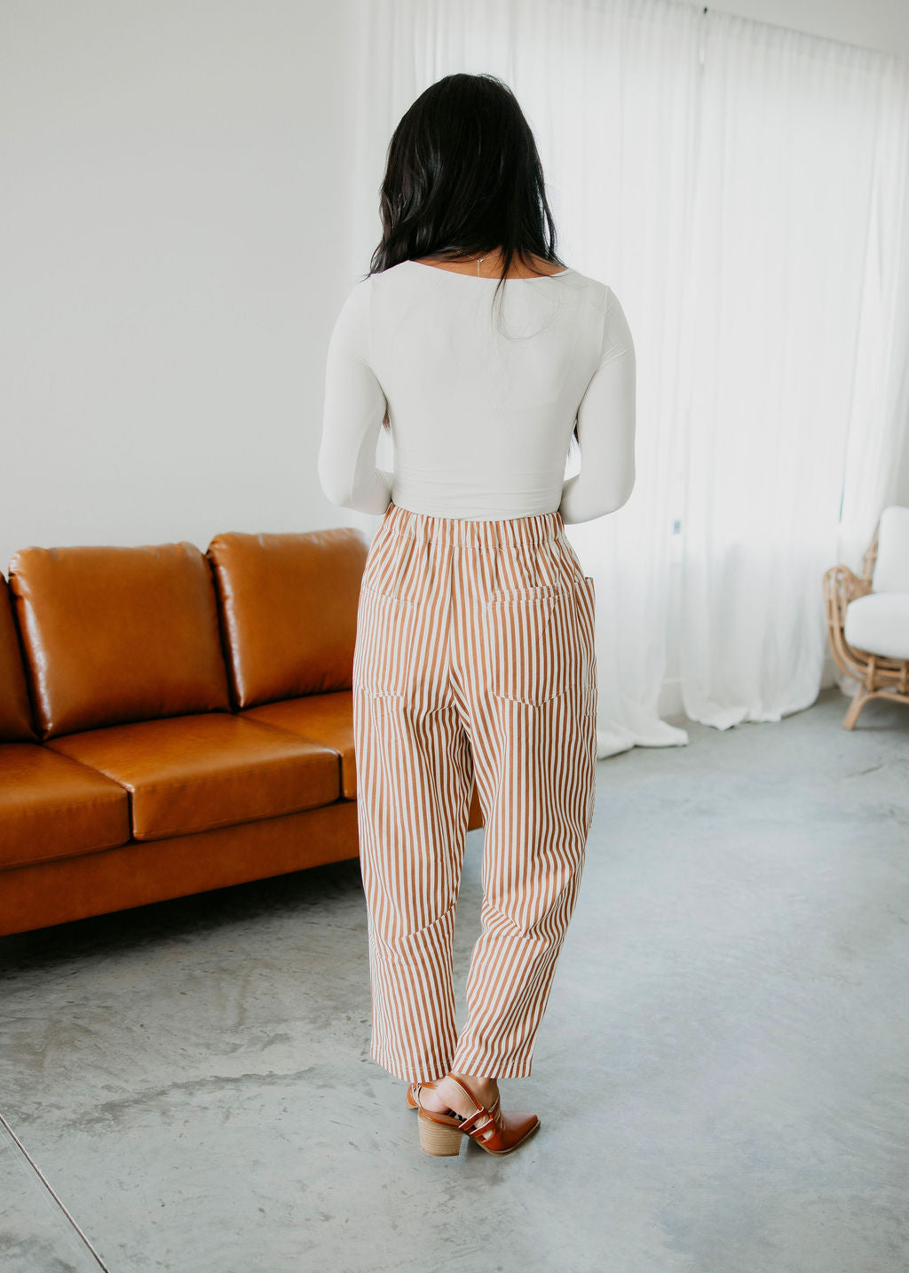 Sheila Striped Barrel Pants