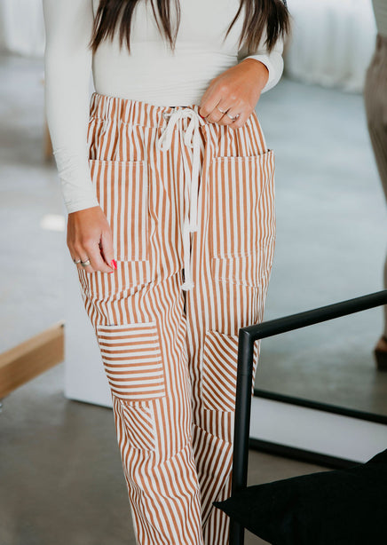 Sheila Striped Barrel Pants product view
