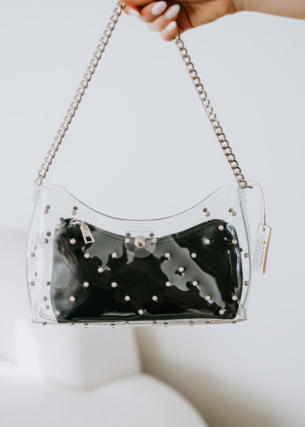 Be Clear Studded Handbag