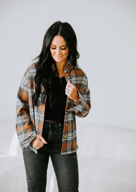 Curvy Nellie Plaid Button Down Top