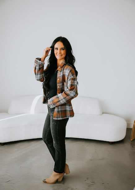 Curvy Nellie Plaid Button Down Top