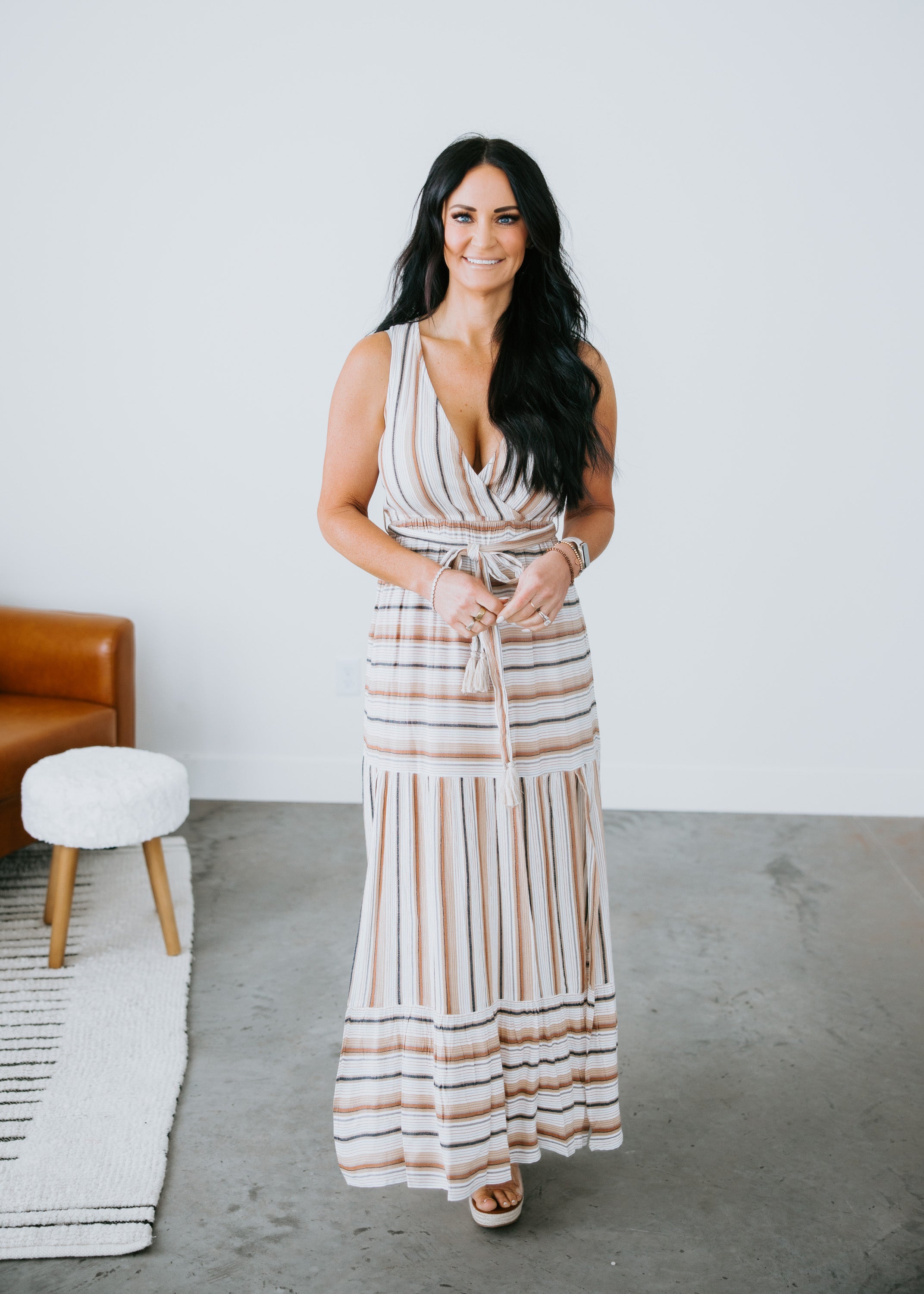 image of Moana Striped Maxi Dress