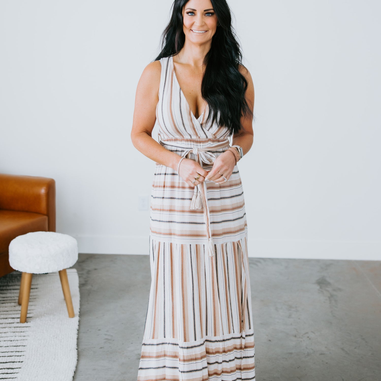 Moana Striped Maxi Dress