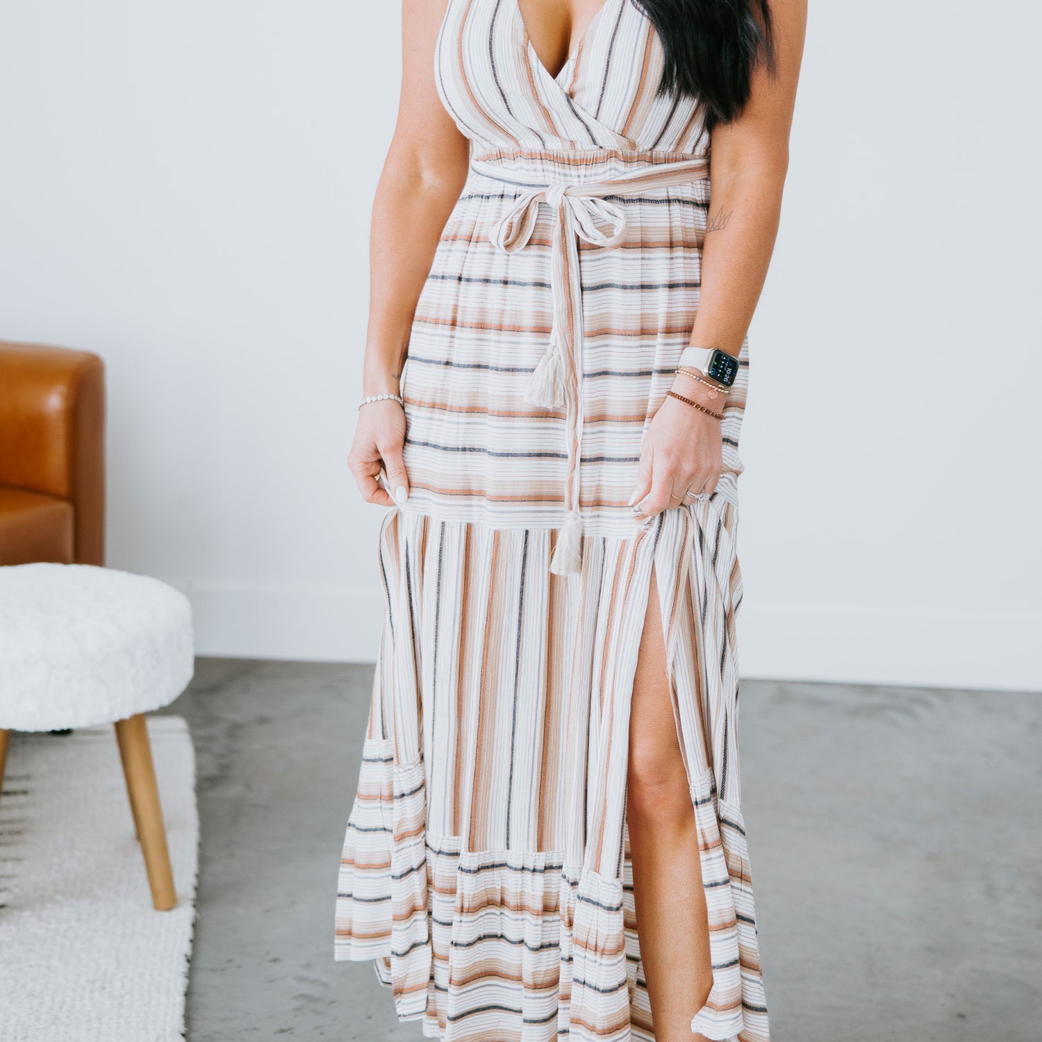 Moana Striped Maxi Dress