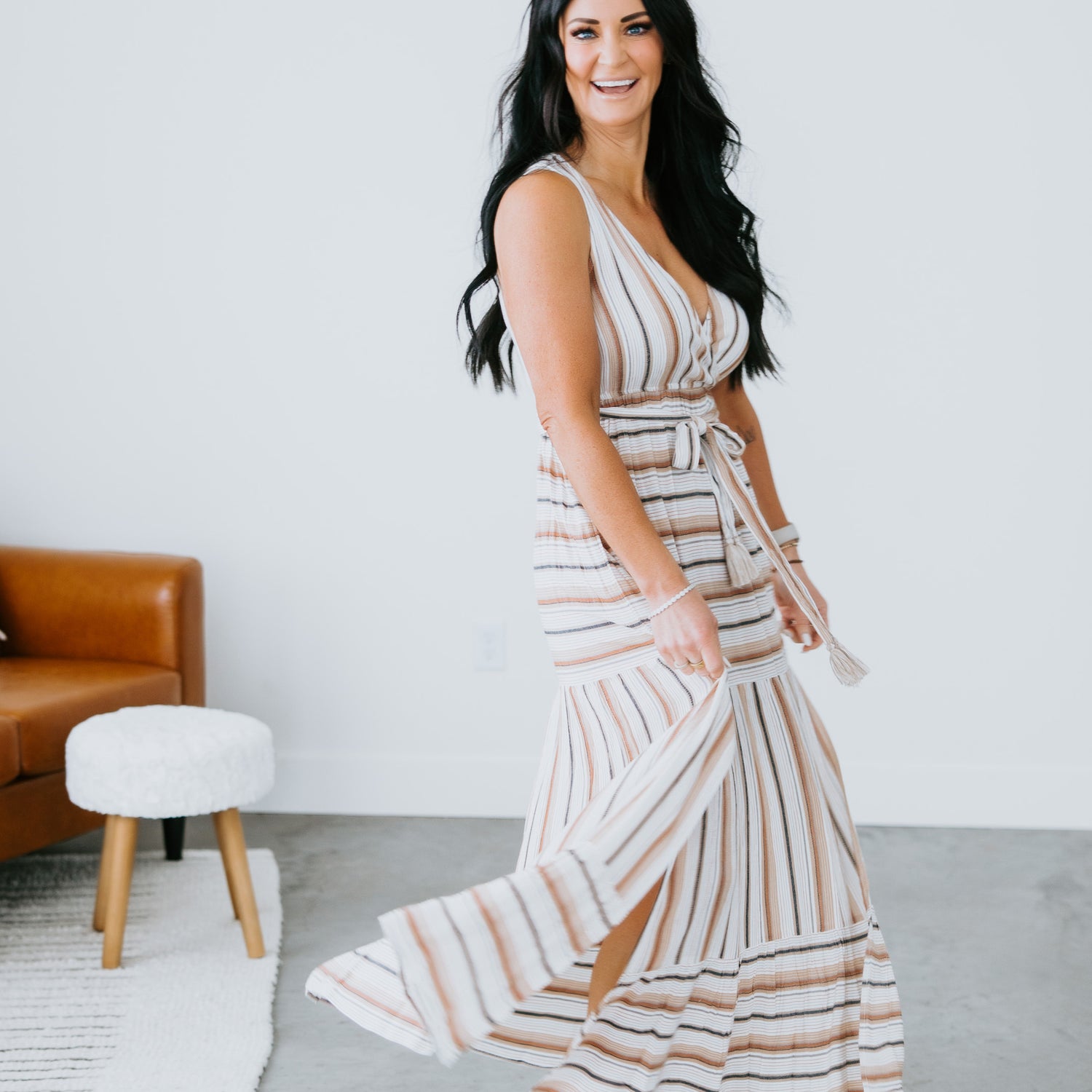 Moana Striped Maxi Dress