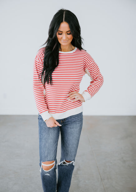 Rose Striped Thermal Top – Lauriebelles