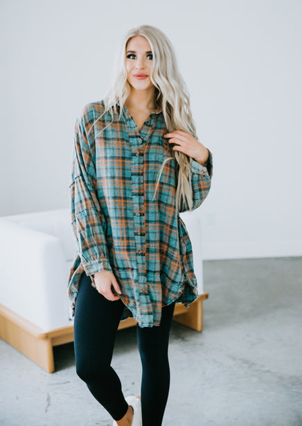 Archer Mineral Washed Plaid Shirt