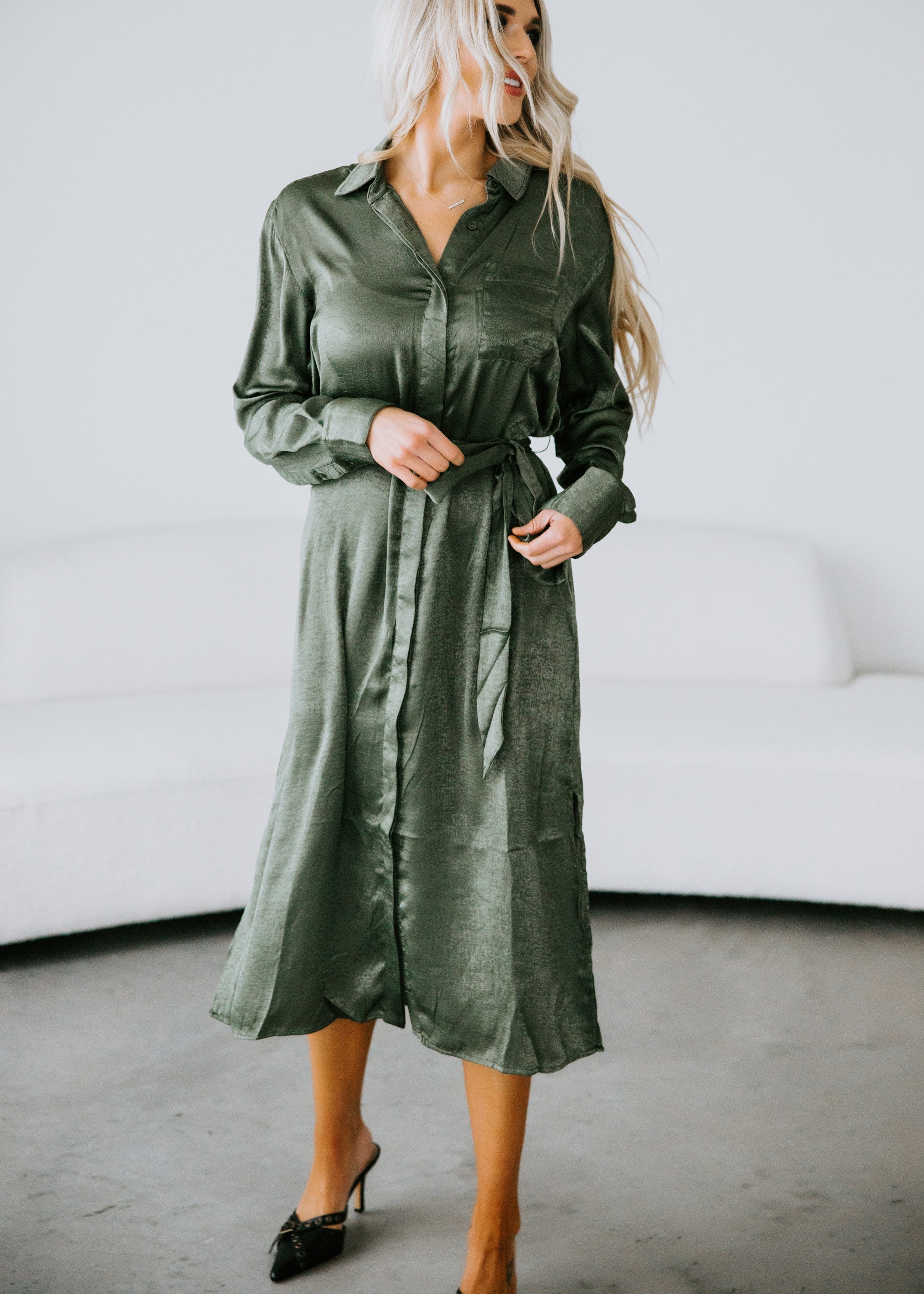 image of Destin Collared Midi Dress