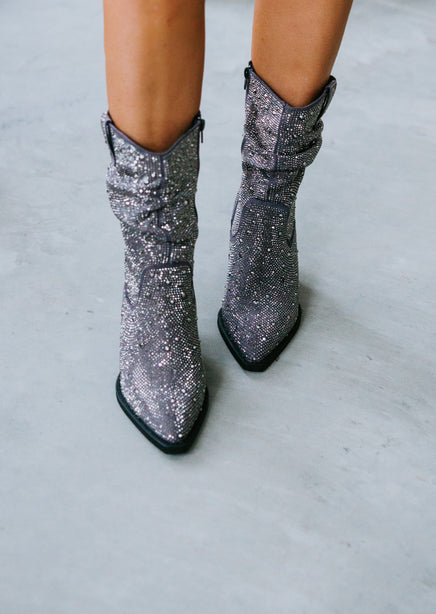 Silver slouch cheap boots