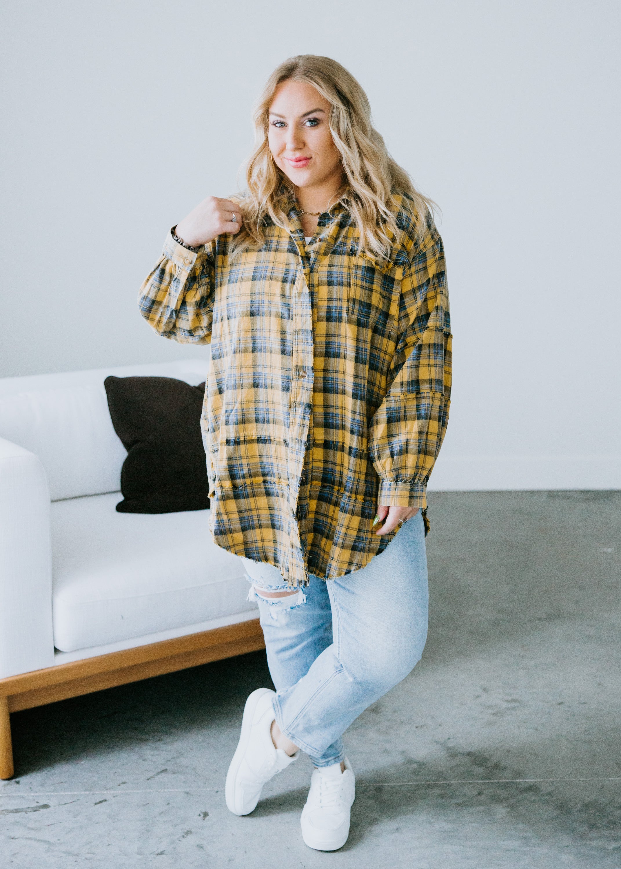 image of Archer Mineral Washed Plaid Shirt