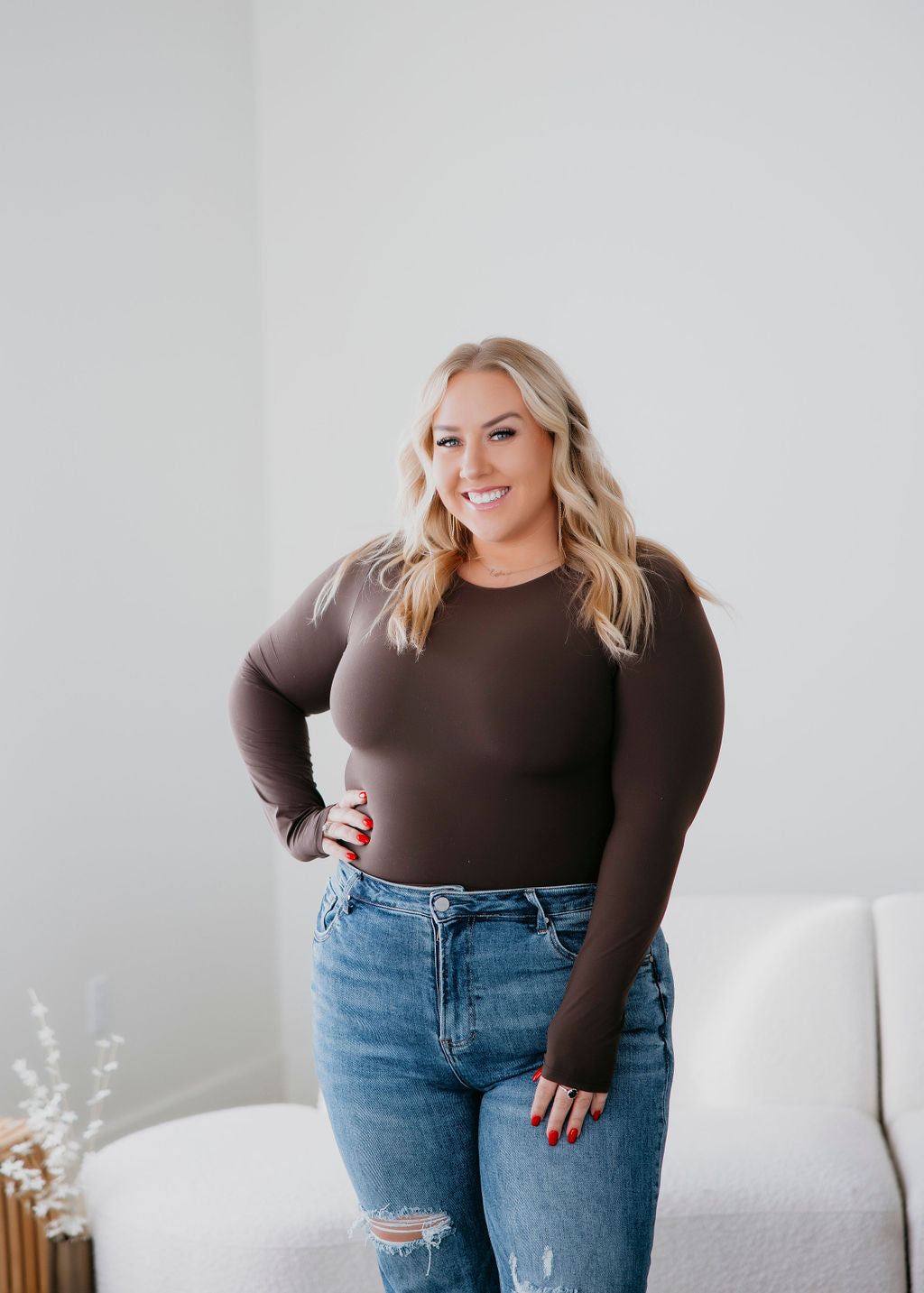 Stevie Crew Neck Seamless Top by Lily & Lottie