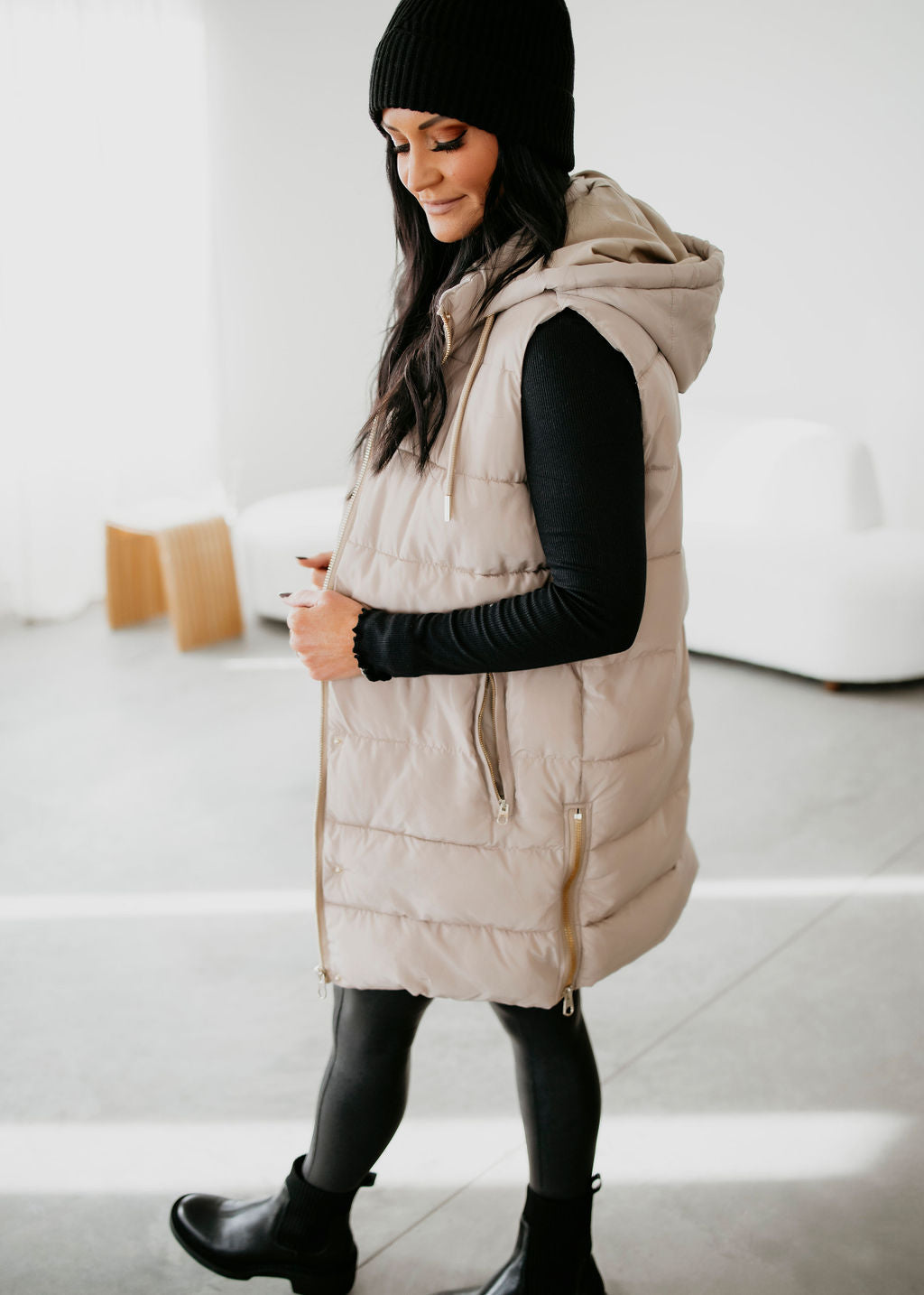 Garnet Puffer Midi Vest