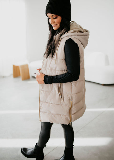 Garnet Puffer Midi Vest