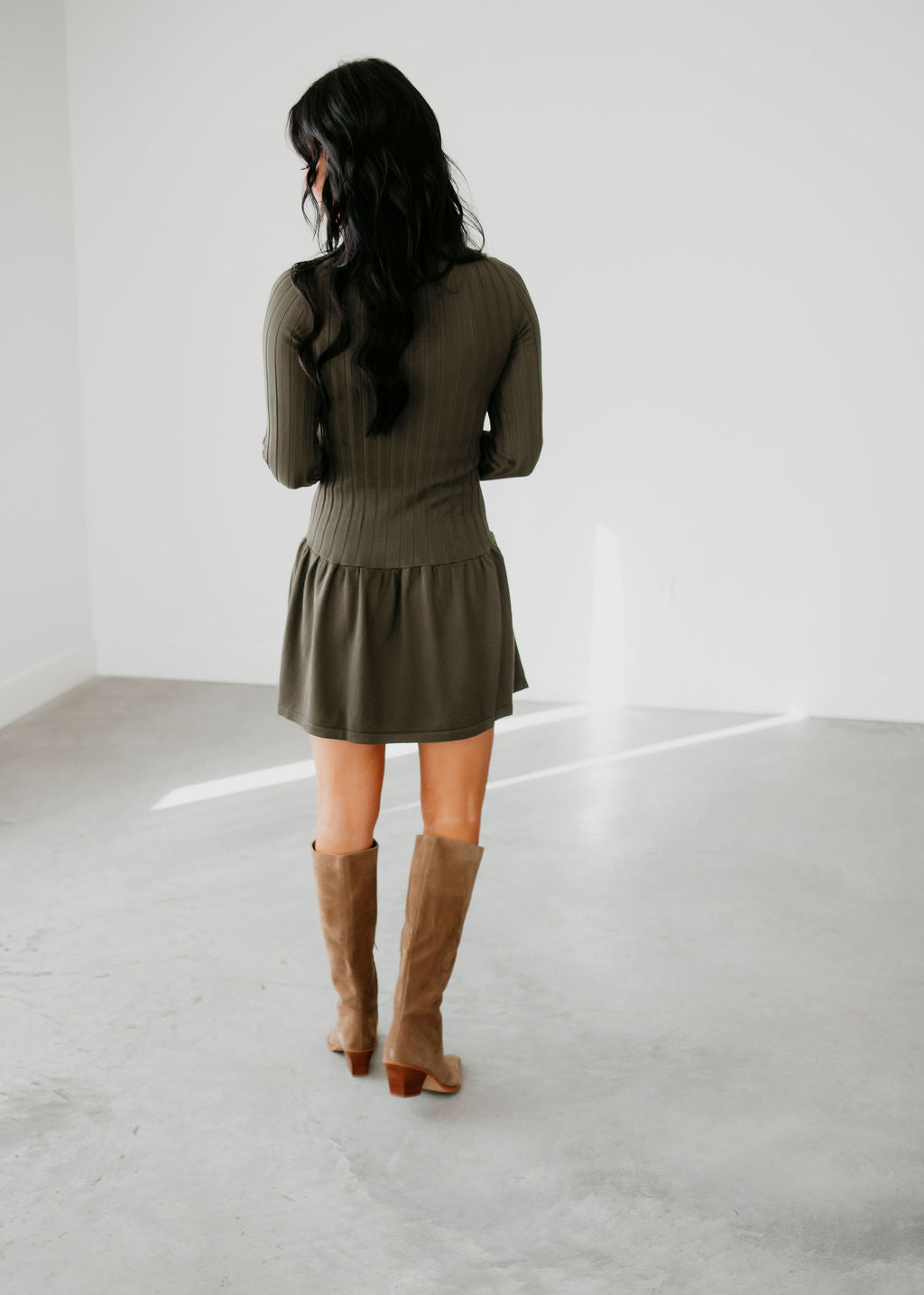 Breana Ribbed Flare Dress