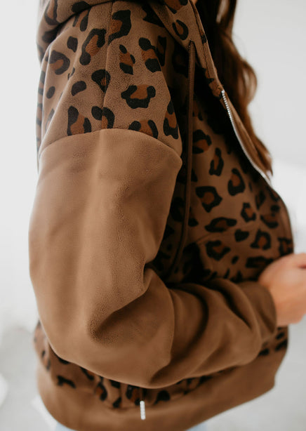 Maye Leopard Print Zip Jacket