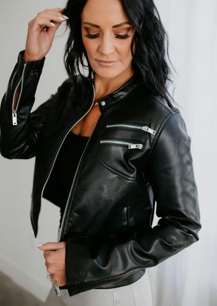 Robyn Faux Leather Racing Jacket