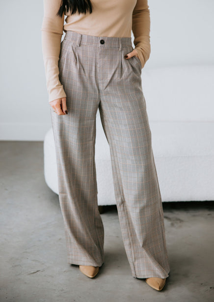 Plaid Linen Pants