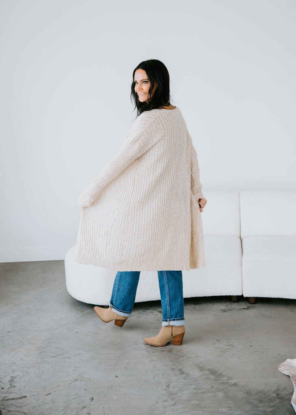 Tiyah Ribbed Duster Cardigan