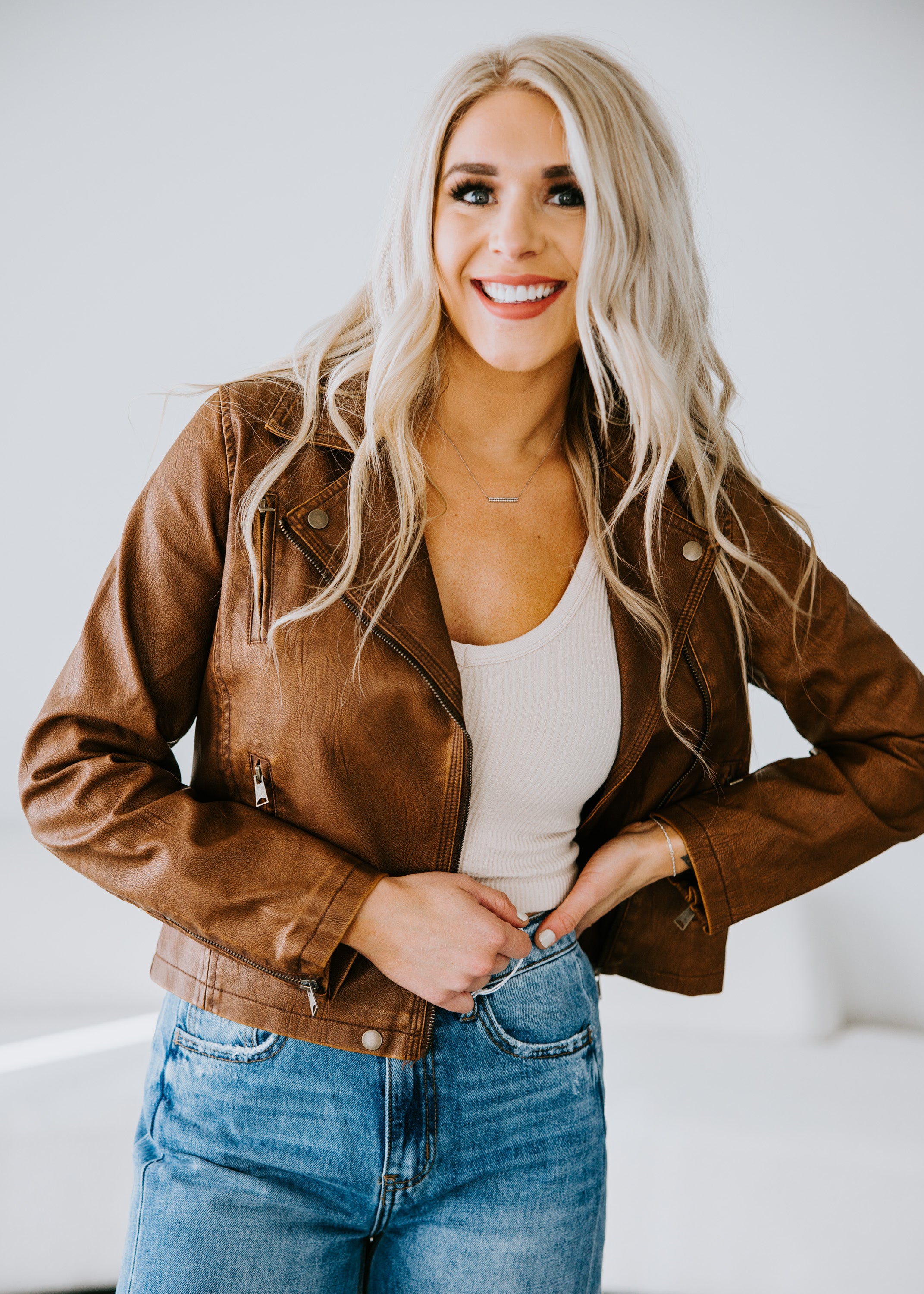 image of Jayde Faux Leather Jacket