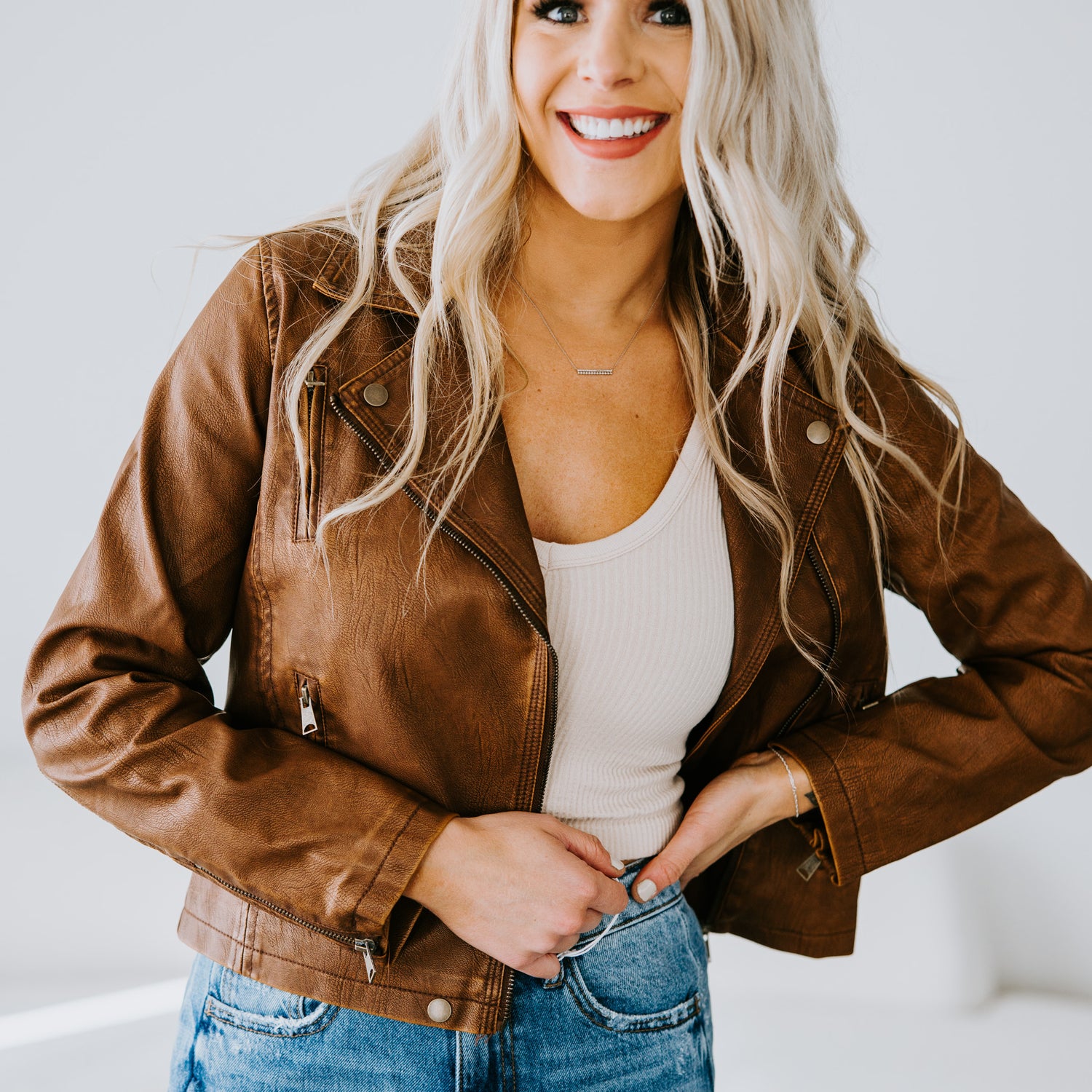 Jayde Faux Leather Jacket