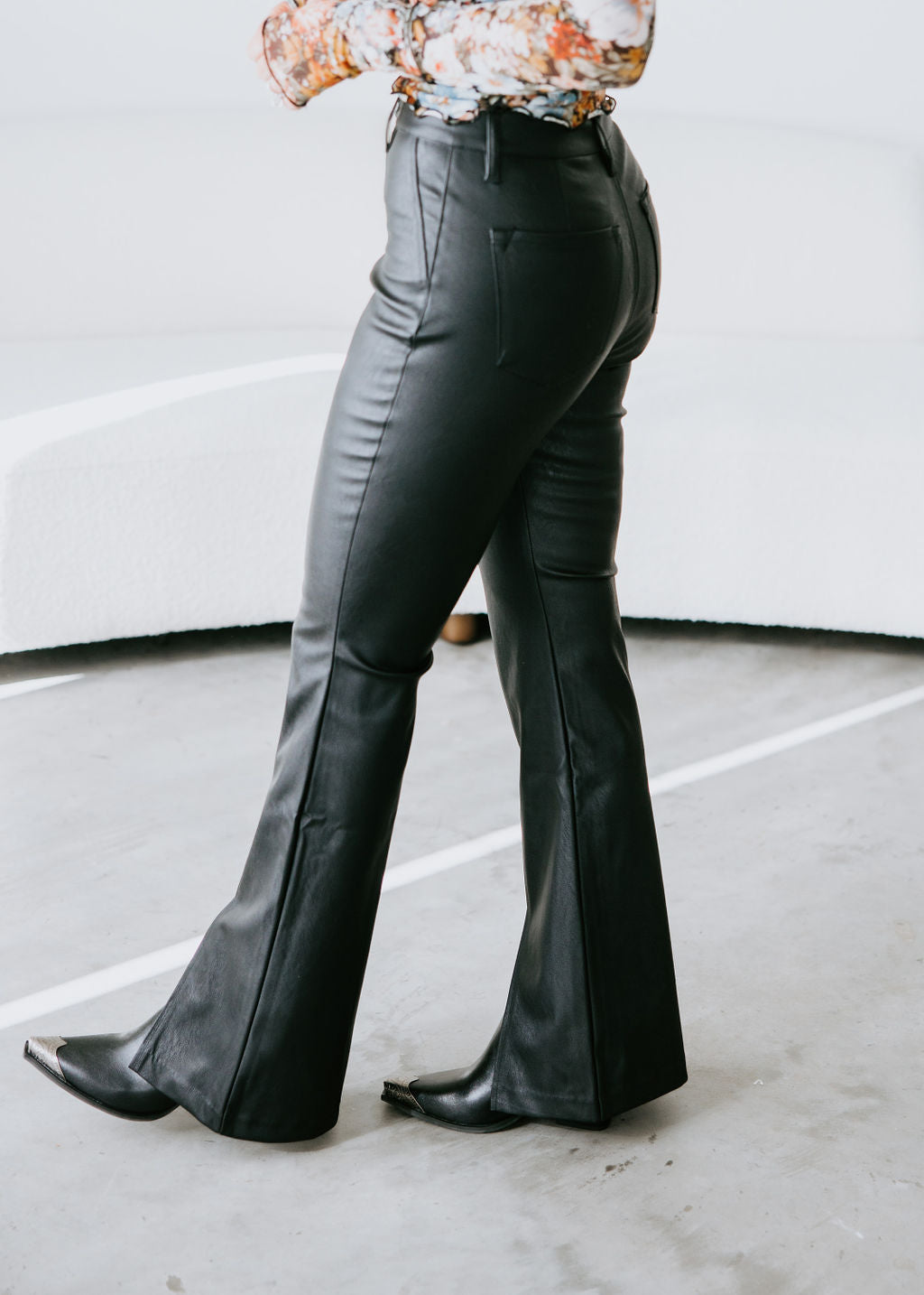 Jaeger Faux Leather Bootcut Pants