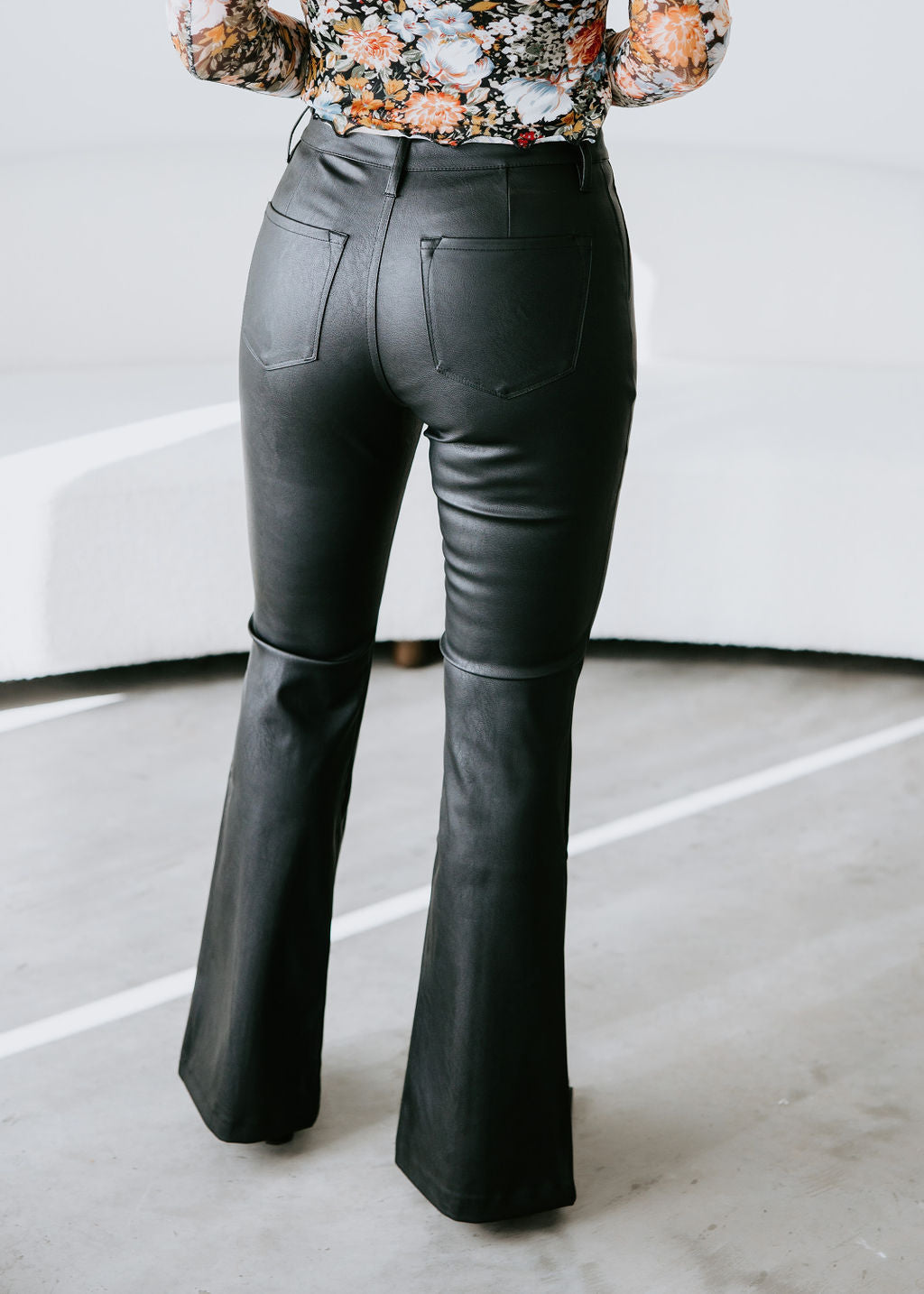 Jaeger Faux Leather Bootcut Pants