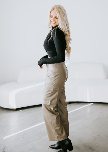 Toni Faux Leather Cargo Pant - Black | Fashion Nova, Pants | Fashion Nova