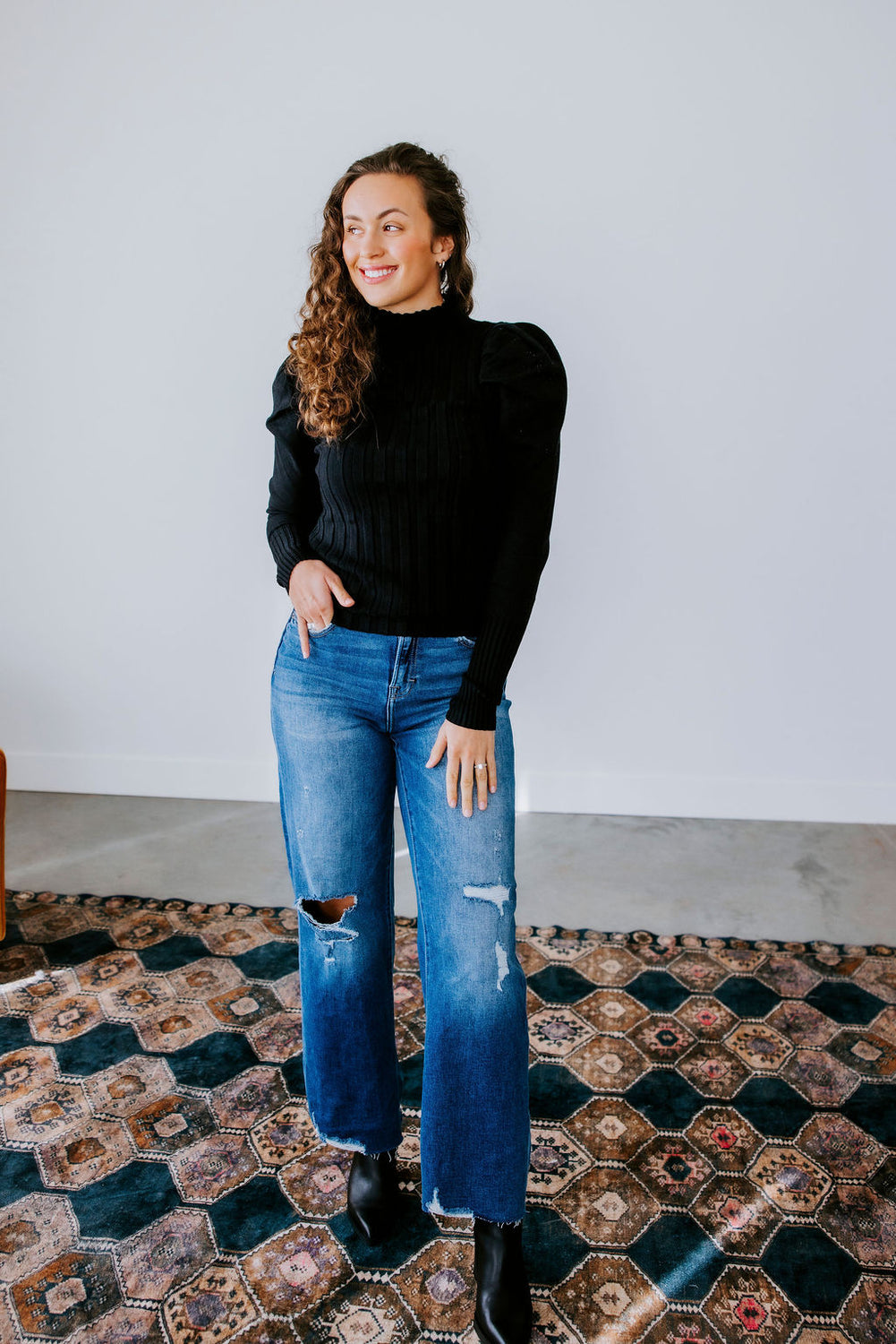 Desiree Mock Neck Knit Top