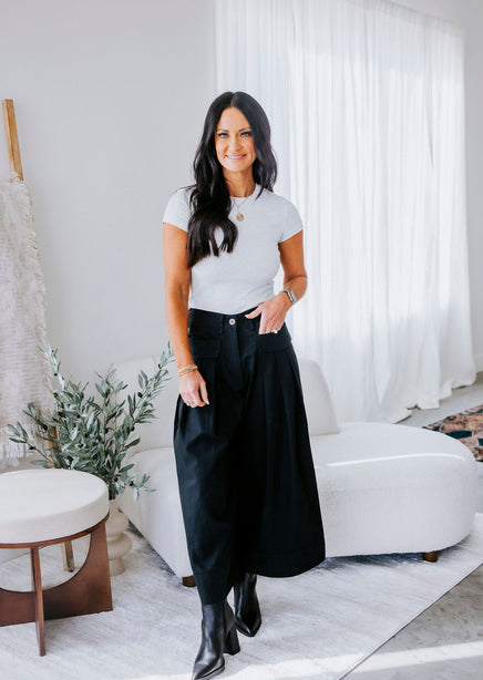 Alessia Pleated Culotte Pants product view