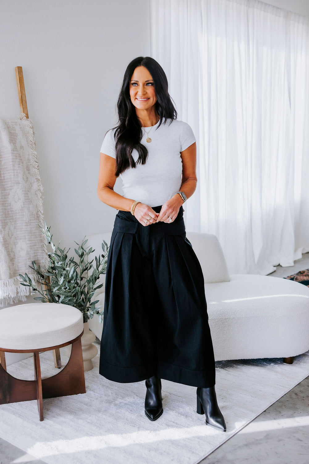 Alessia Pleated Culotte Pants