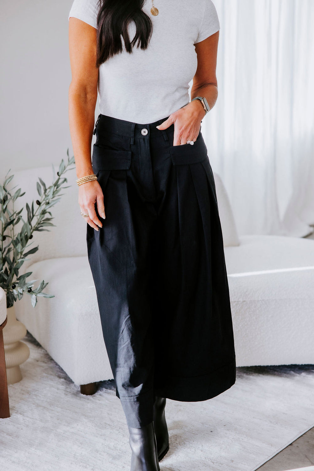 Alessia Pleated Culotte Pants