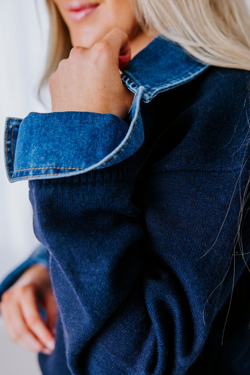 Retta Denim Contrast Sweater