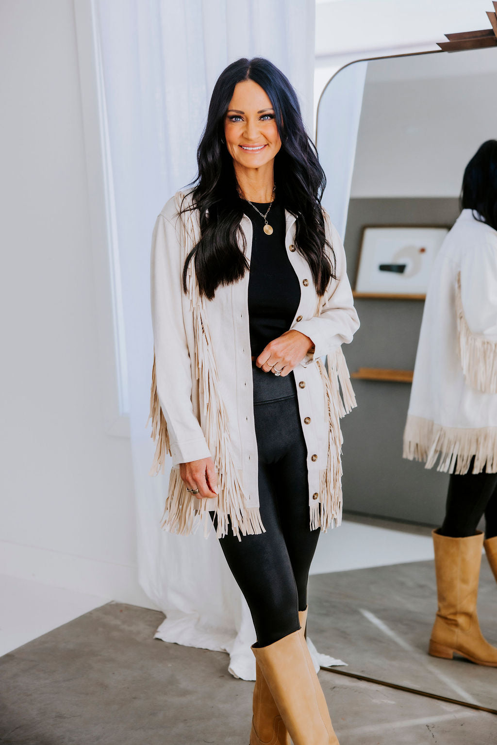image of Kannon Suede Fringe Jacket