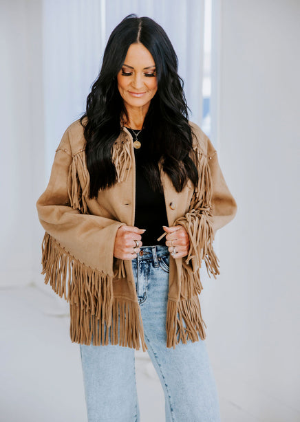 Everly Fringe Oversized Jacket product view